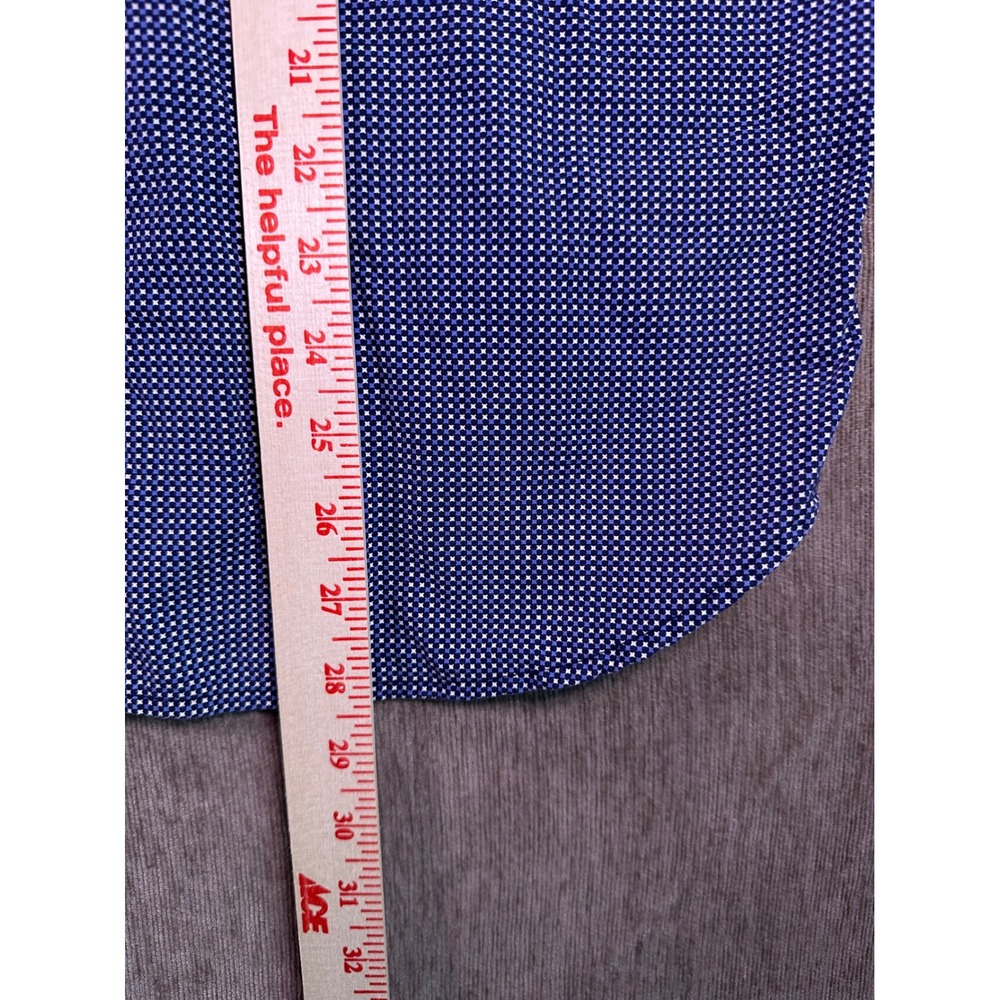 Denim & Flower Ricky Singh Mens Blue Geometric Print Short Sleeve Shirt Slim L - Picture 5 of 10